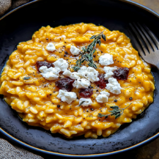 Pumpkin Risotto with Goat Cheese