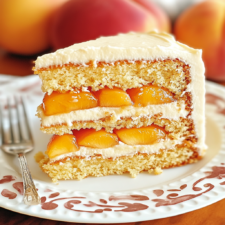 Brown Sugar Layer Cake with Peach Filling