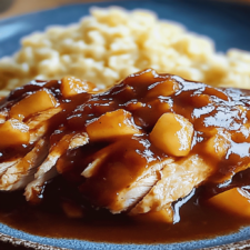 Slow Cooker Peach BBQ Sauce Chicken