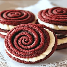 Red Velvet Rose Sandwich Cookies