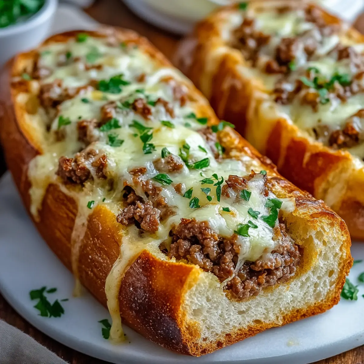 Cheesesteak Stuffed Garlic Bread Loaf