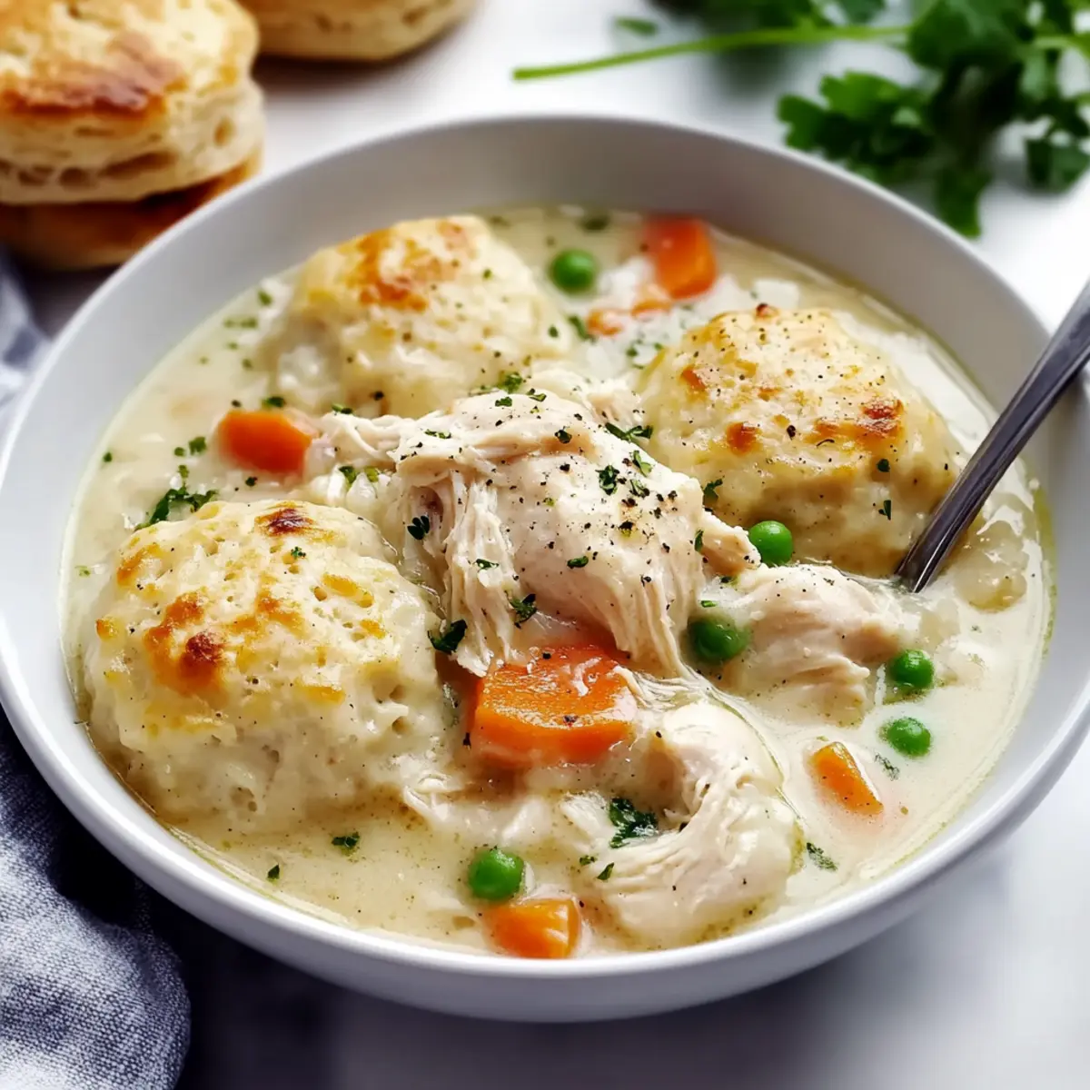 Classic Chicken And Dumplings With Biscuits