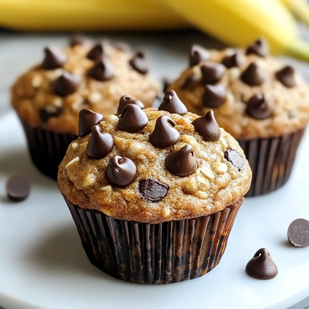 Healthy Chocolate Chip Banana Muffins