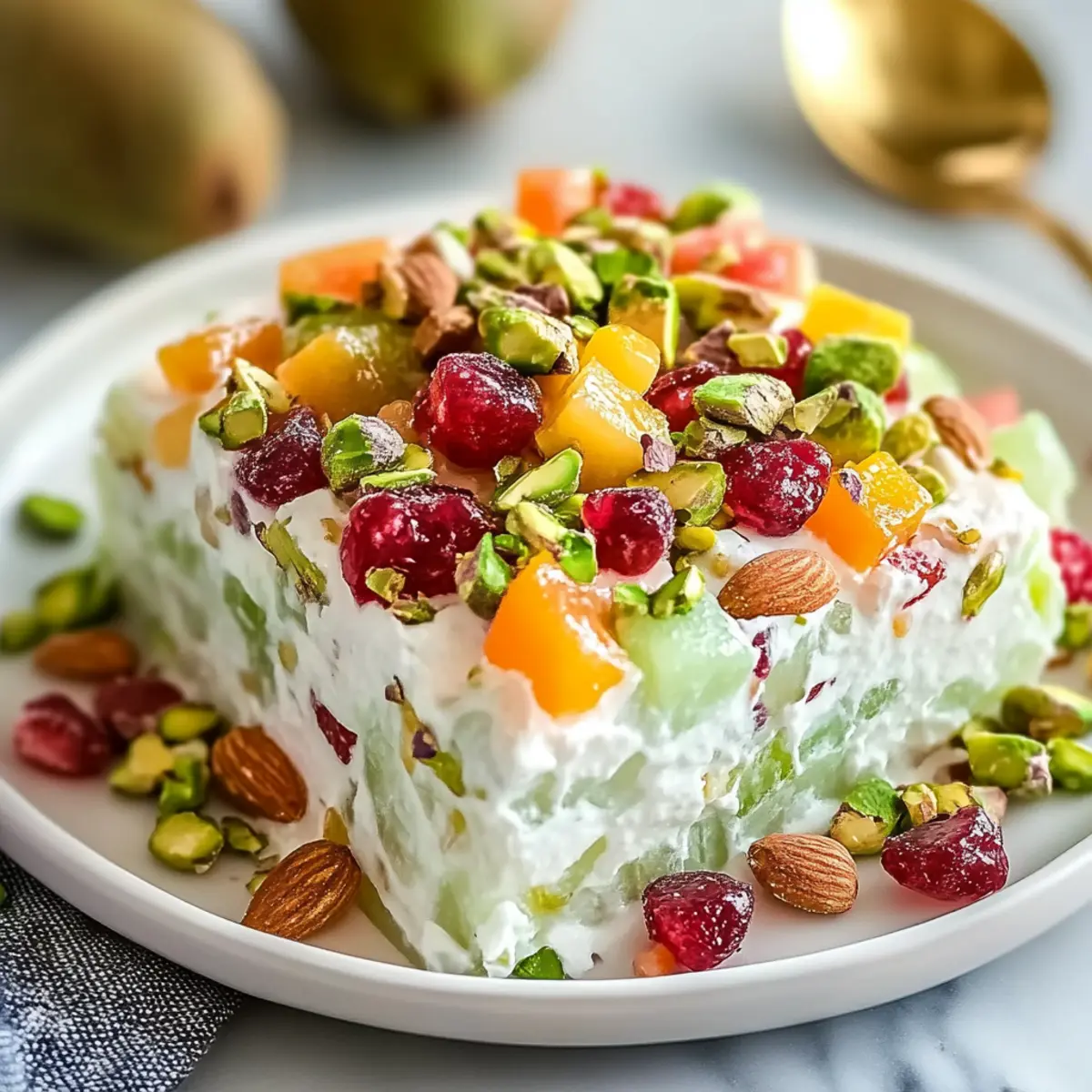 Traditional Watergate Fruit Salad with Pistachios