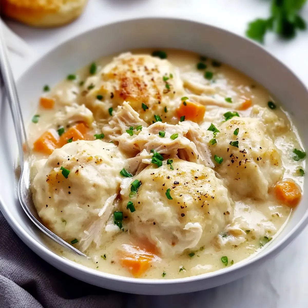 Classic Chicken And Dumplings With Biscuits