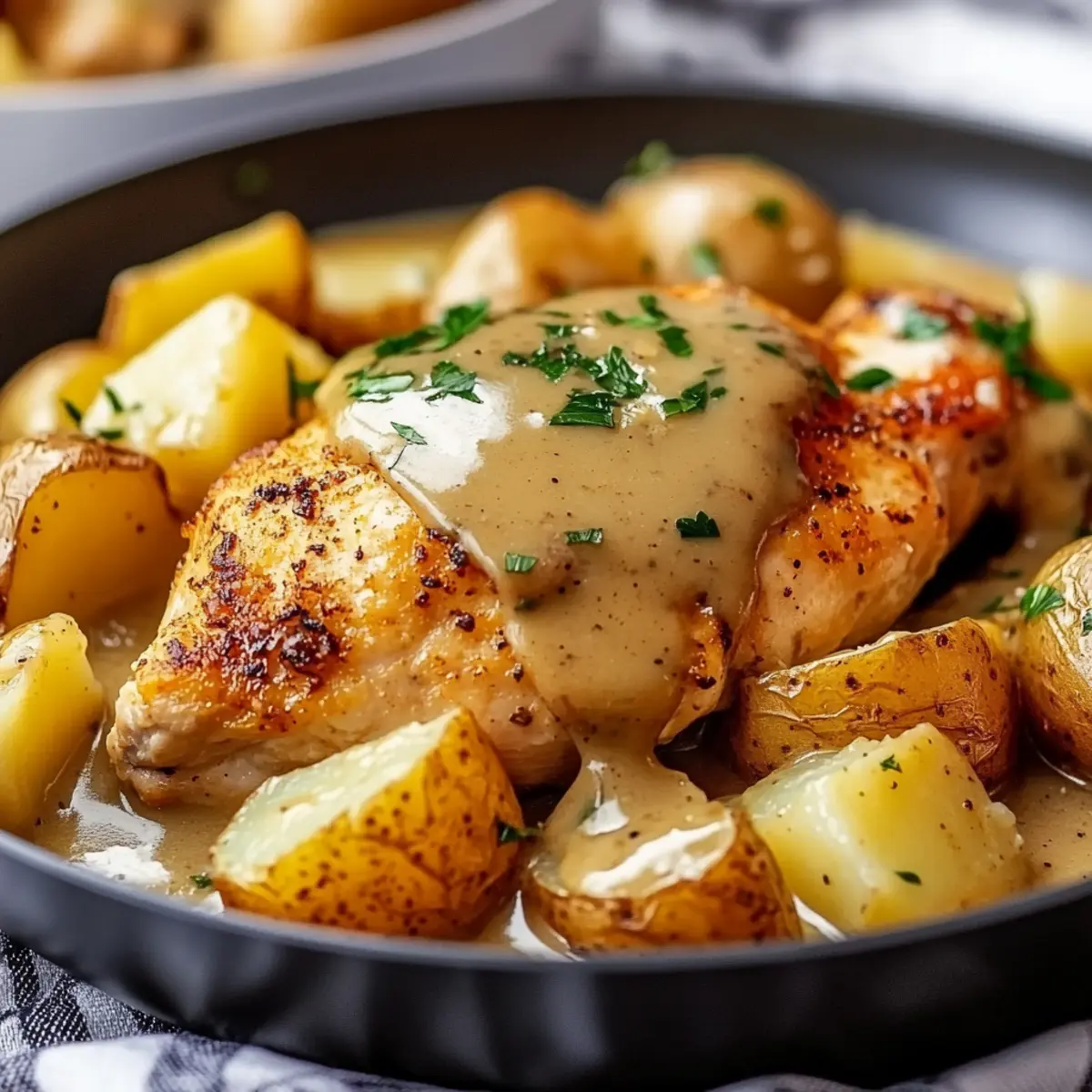 One-Pan Chicken and Potatoes with Gravy