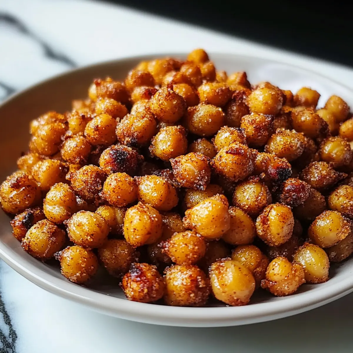 Sweet Cinnamon Sugar Roasted Chickpeas