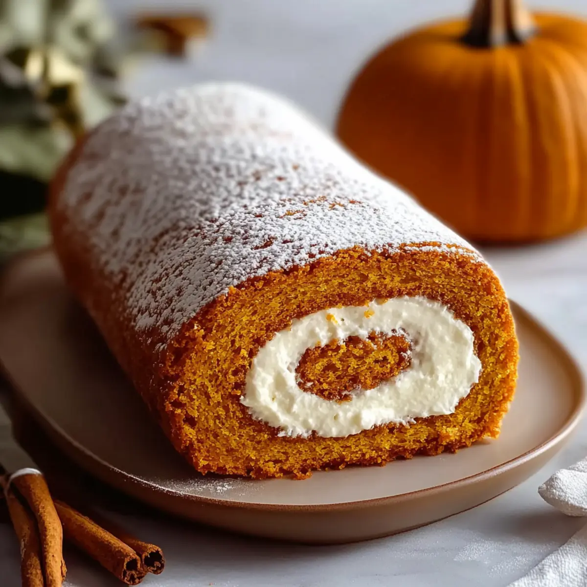 Classic Pumpkin Roll with Creamy Filling