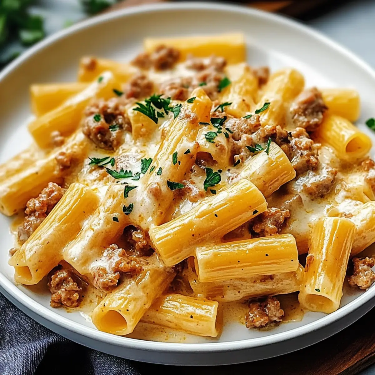 Creamy Sausage Rigatoni