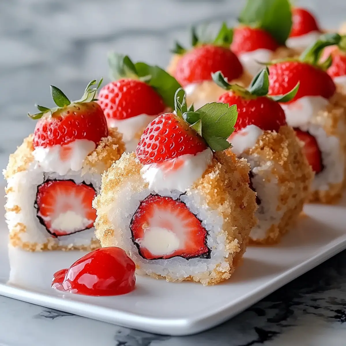 Strawberry Shortcake Cheesecake Sushi Rolls