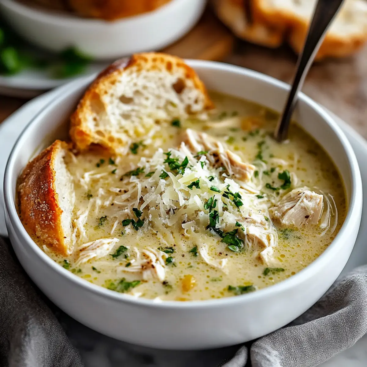 Garlic Parmesan Chicken Soup