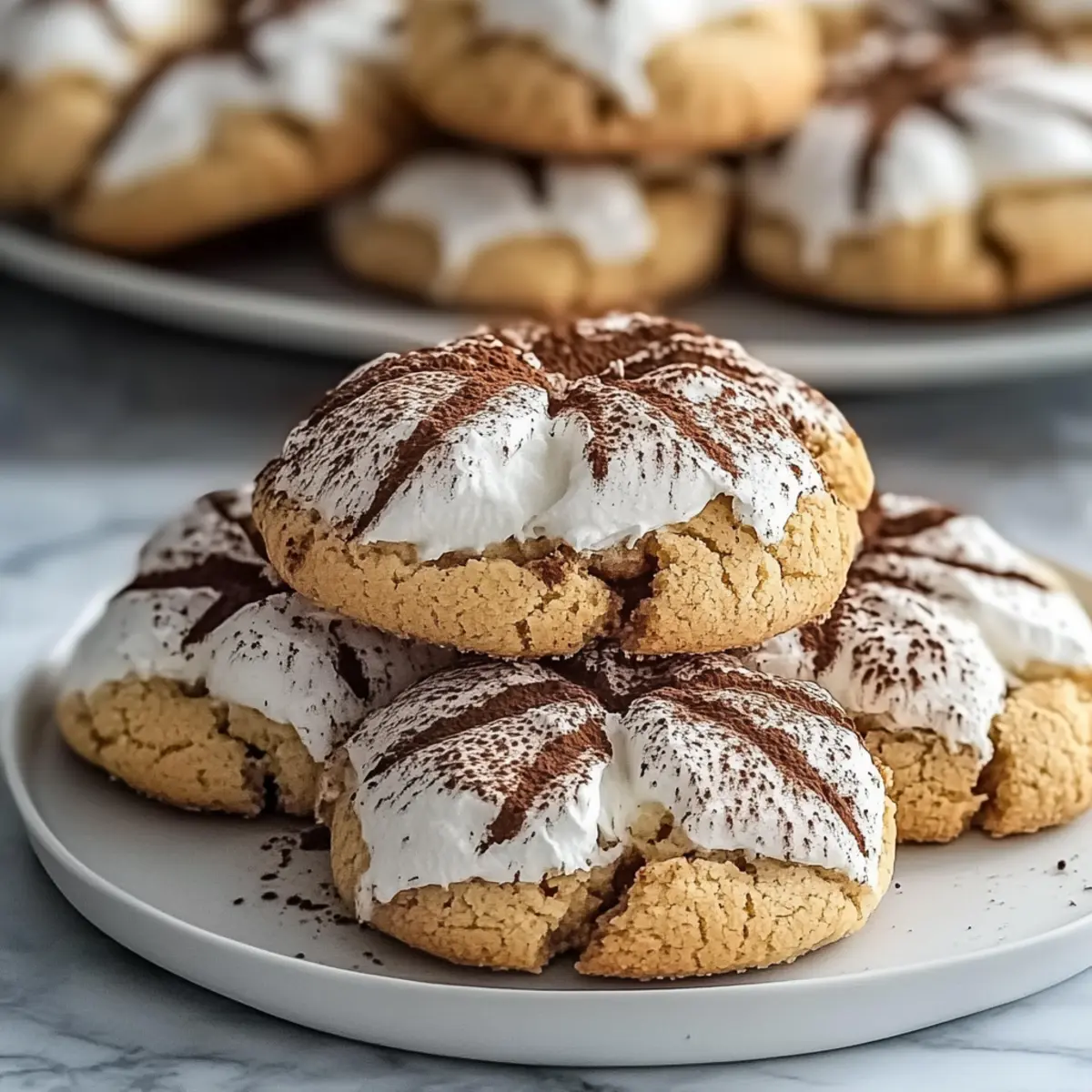 Tiramisu Crinkle Cookies