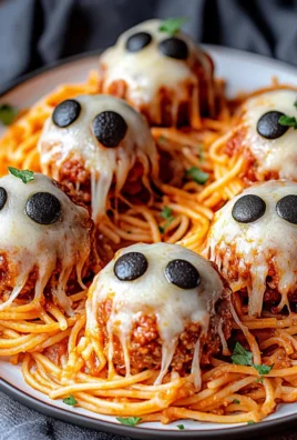 Spooky Spaghetti & Cheesy Monster Meatballs