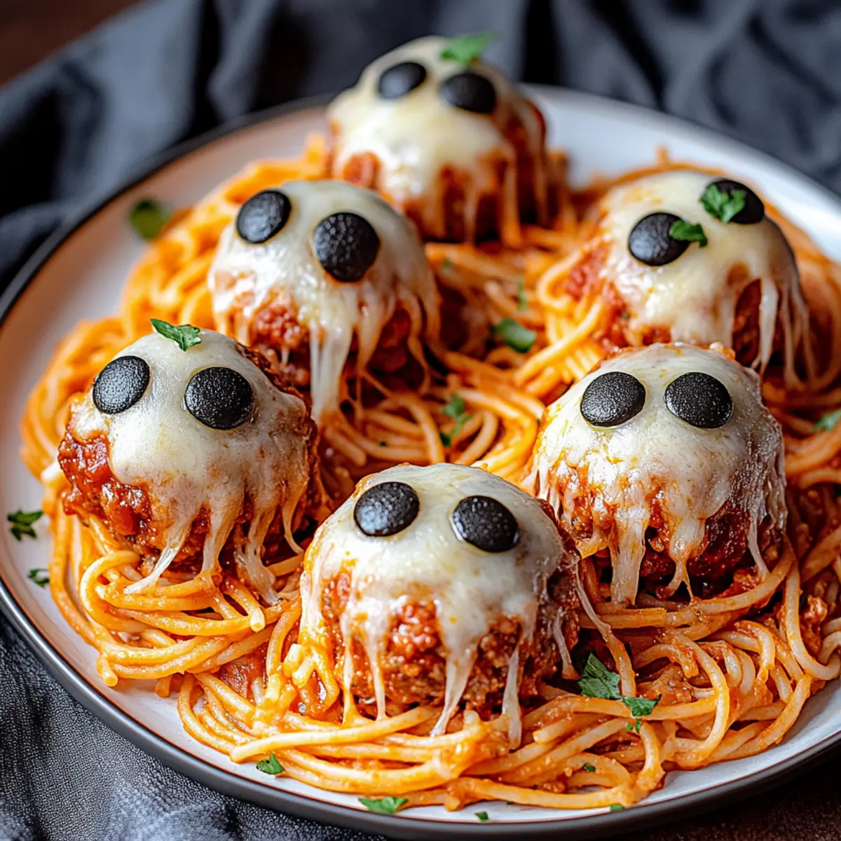 Spooky Spaghetti & Cheesy Monster Meatballs