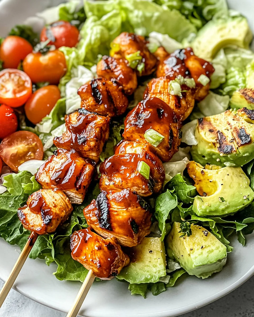 BBQ Chicken Skewer Salad
