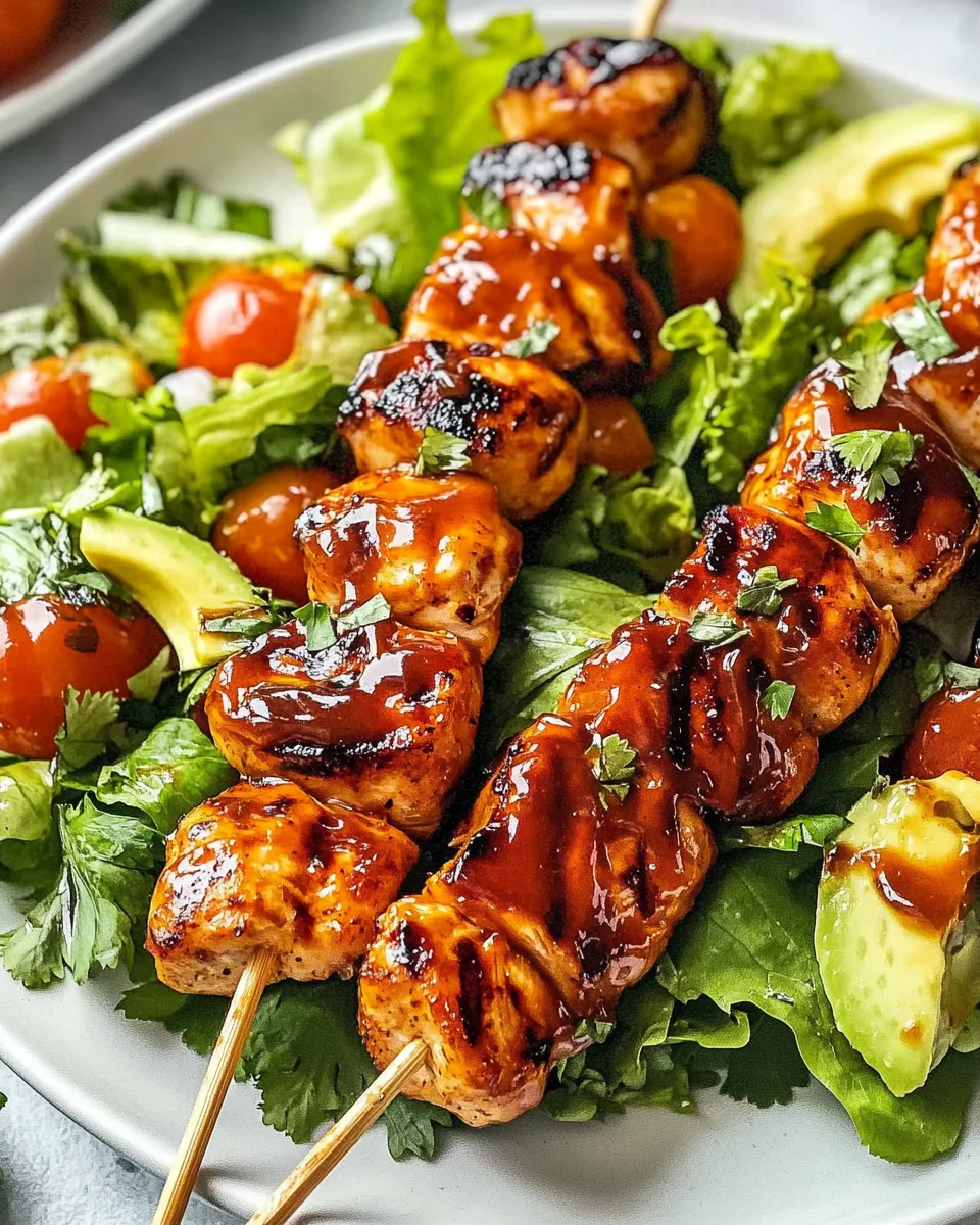 BBQ Chicken Skewer Salad