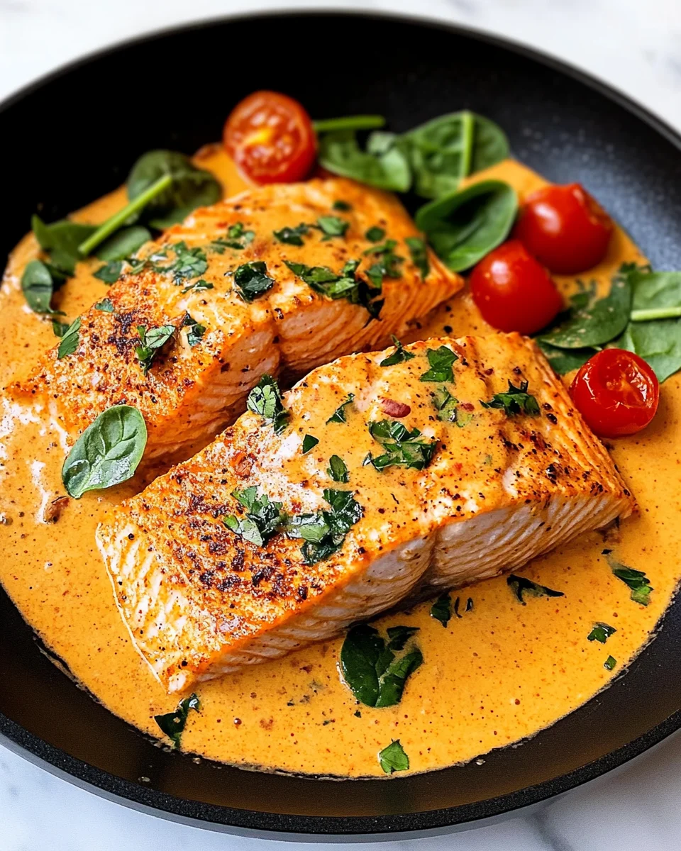 Creamy Roasted Red Pepper Salmon Recipe - Delicious & Easy