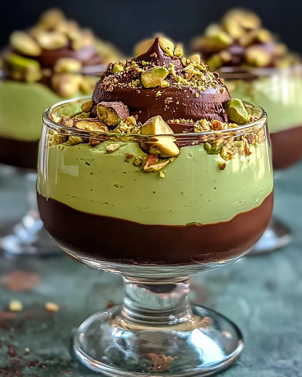 Decadent Pistachio Mousse with Rich Chocolate Ganache
