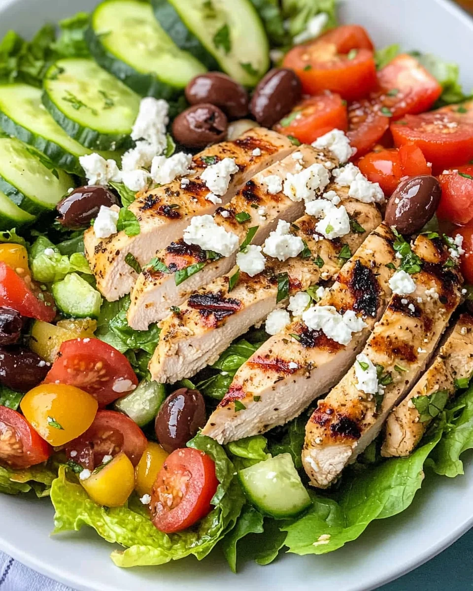 Easy Greek Salad with Chicken