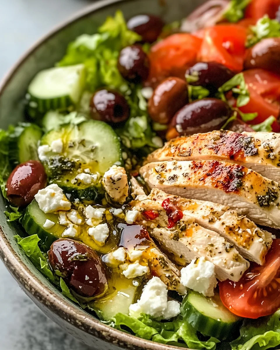 Easy Greek Salad with Chicken