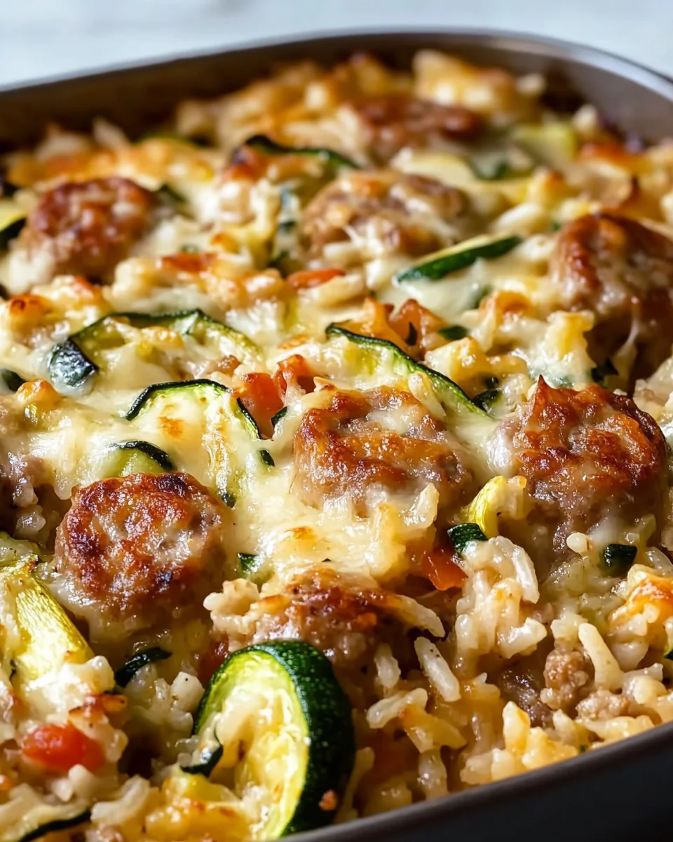 Flavorful Sausage Zucchini Rice Casserole - theamazingfood