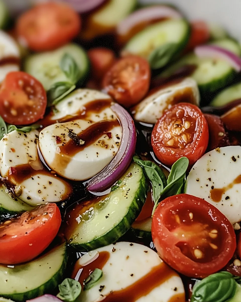 Fresh Cucumber Caprese Salad