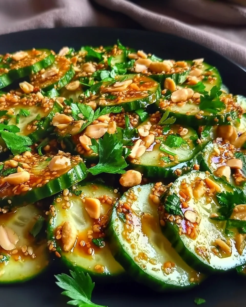 Gluten-Free Spicy Peanut Cucumber Salad - jesslovescooking