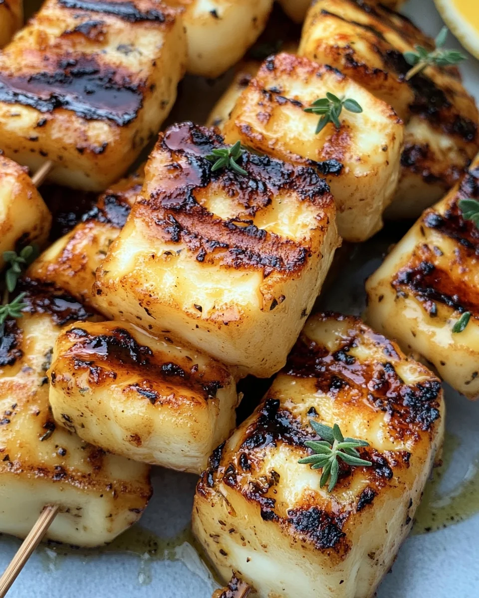 Grilled Halloumi Skewers-Lemon Thyme Flavor