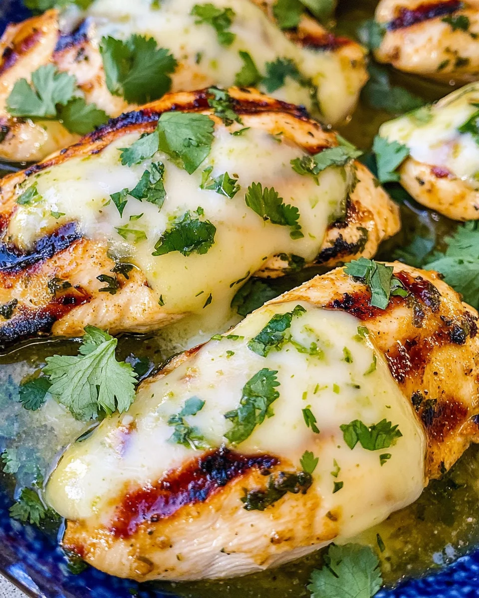 Grilled Salsa Verde Chicken with Pepper Jack