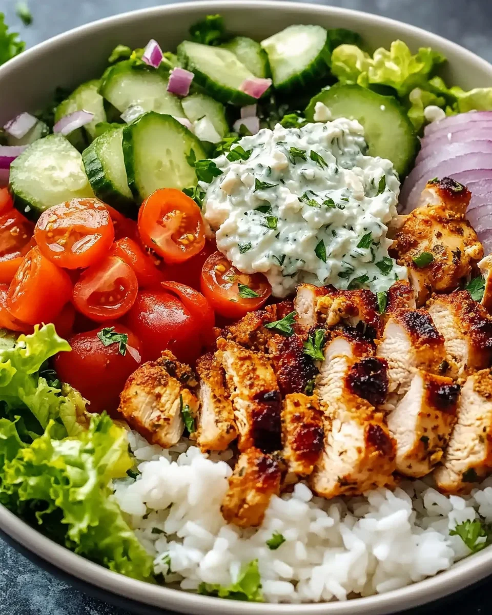 Juicy Mediterranean Chicken Bowl with Rice