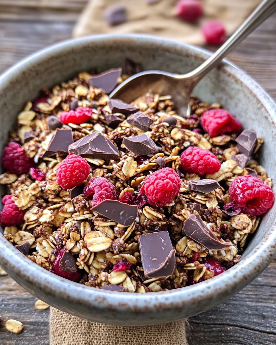 Raspberry Chocolate Chunk Granola (Nut Free)