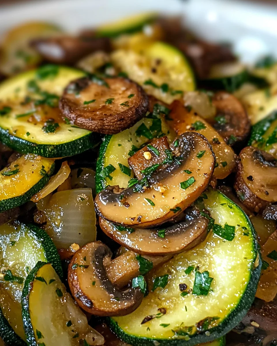 Sauteed Zucchini Mushrooms And Onions