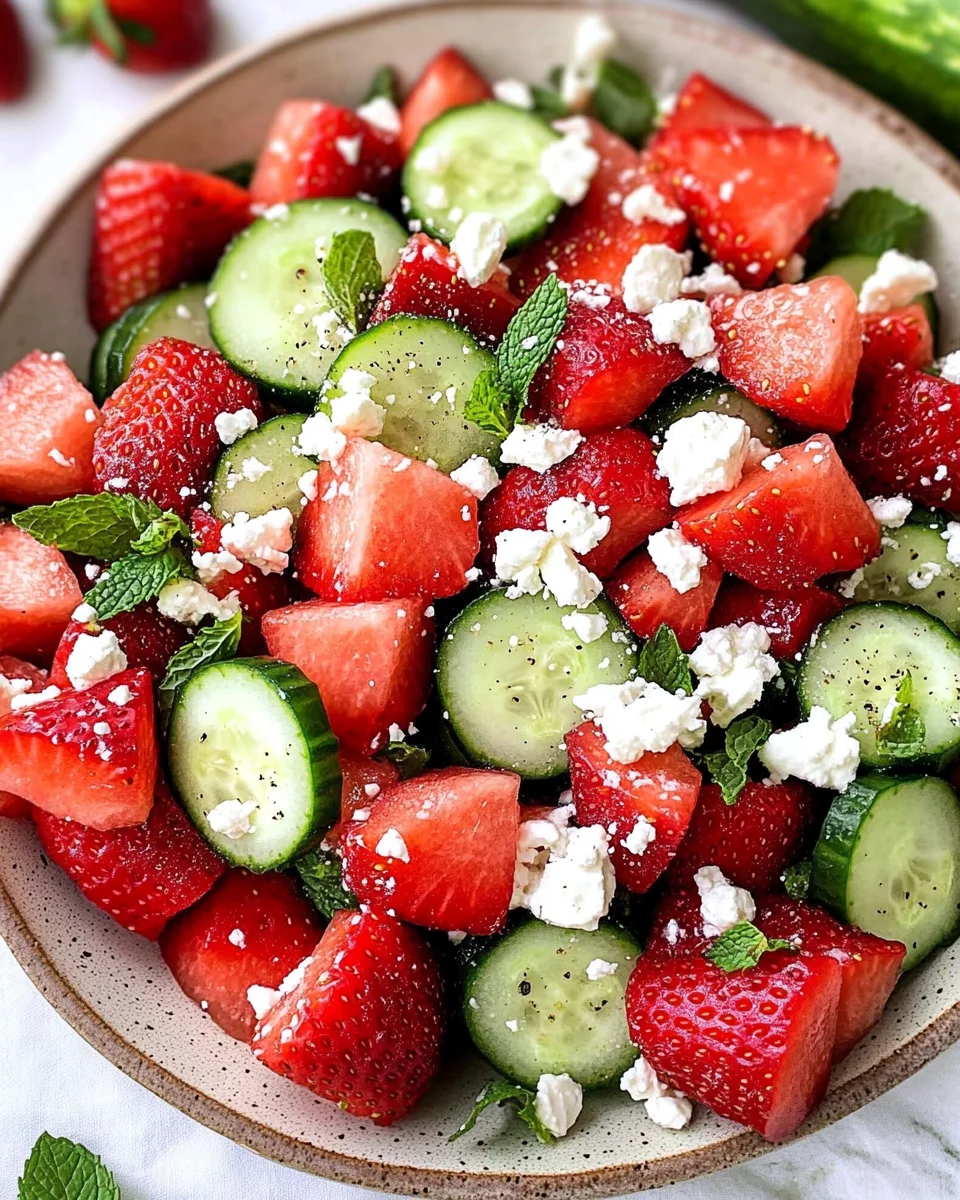 Strawberry Watermelon Cucumber Salad