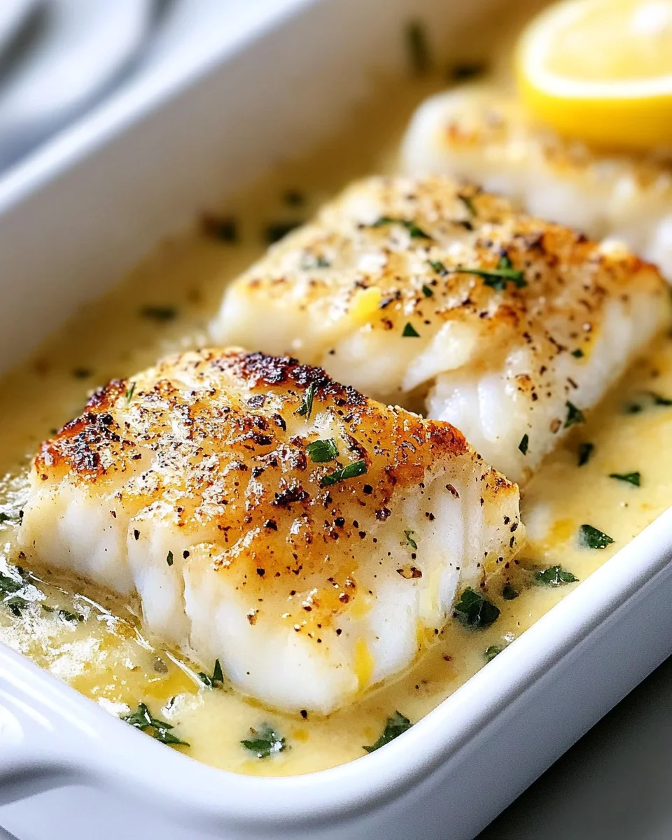 Tasty Baked Cod in Coconut Lemon Cream Sauce