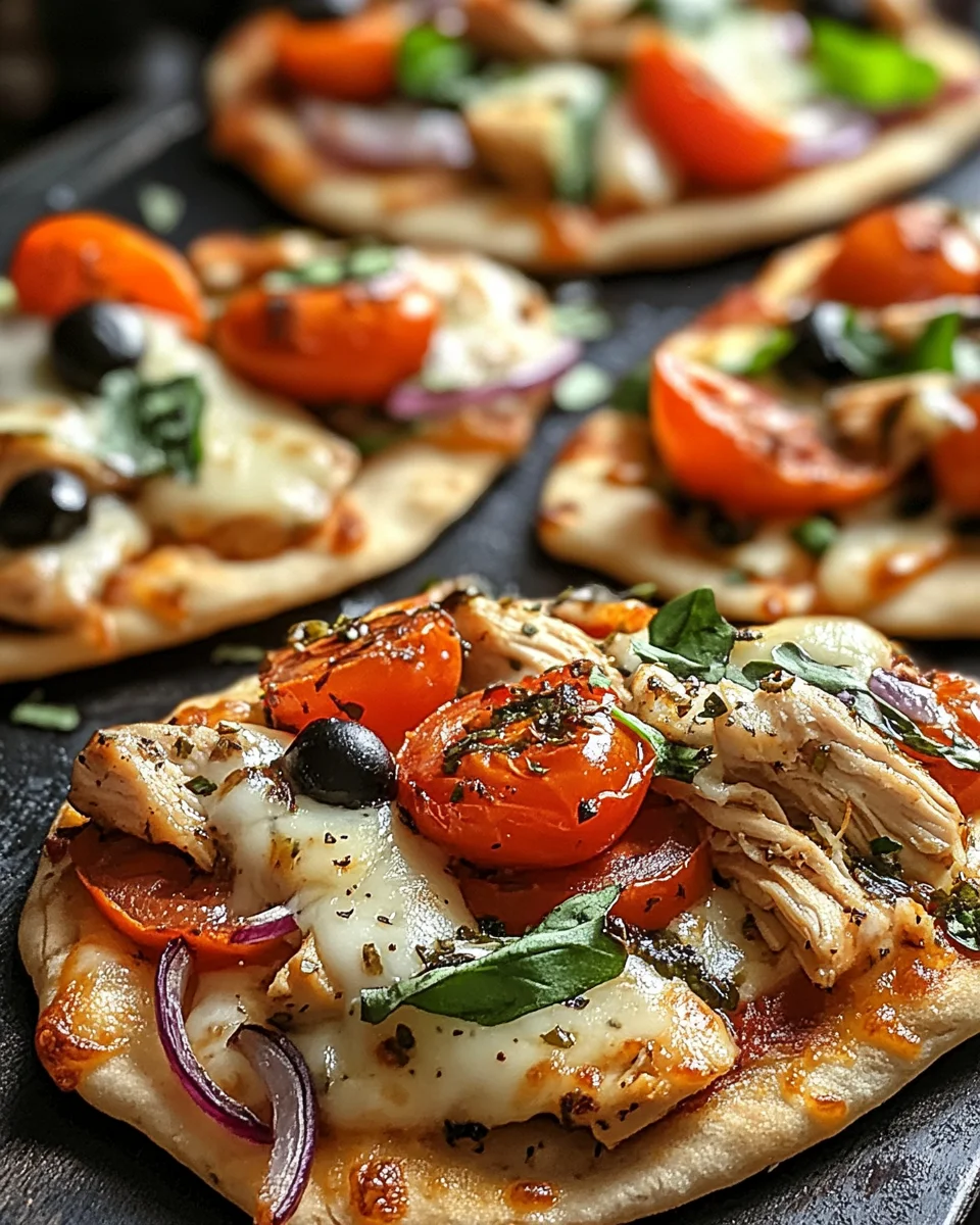 Tuscan Garlic Chicken Pita Pizzas