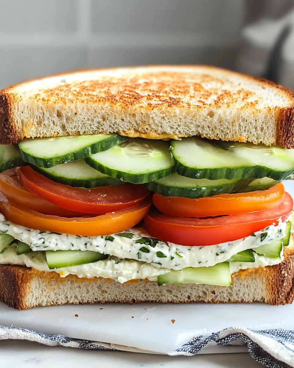 Veggie Sandwich with Herbed Cream Cheese
