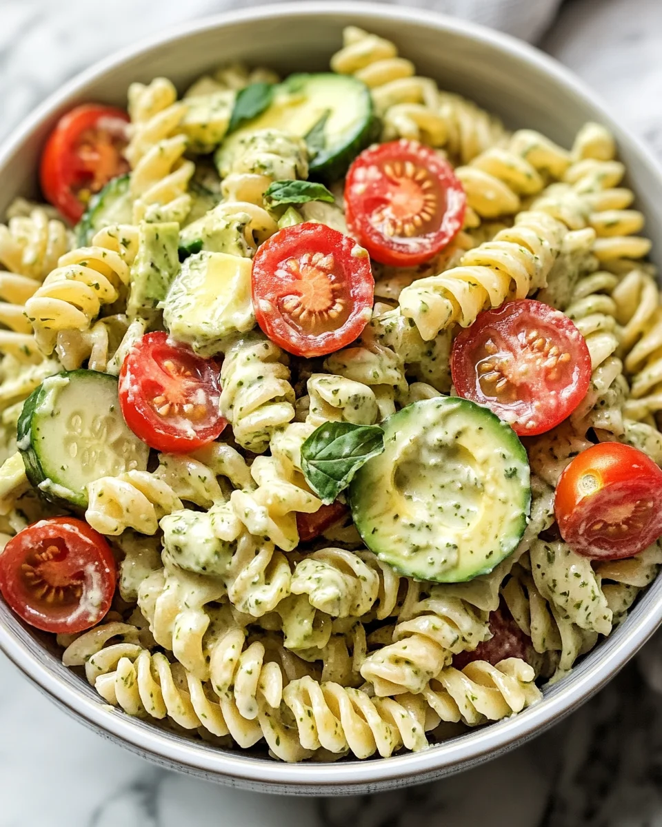 creamy avocado ranch pasta salad