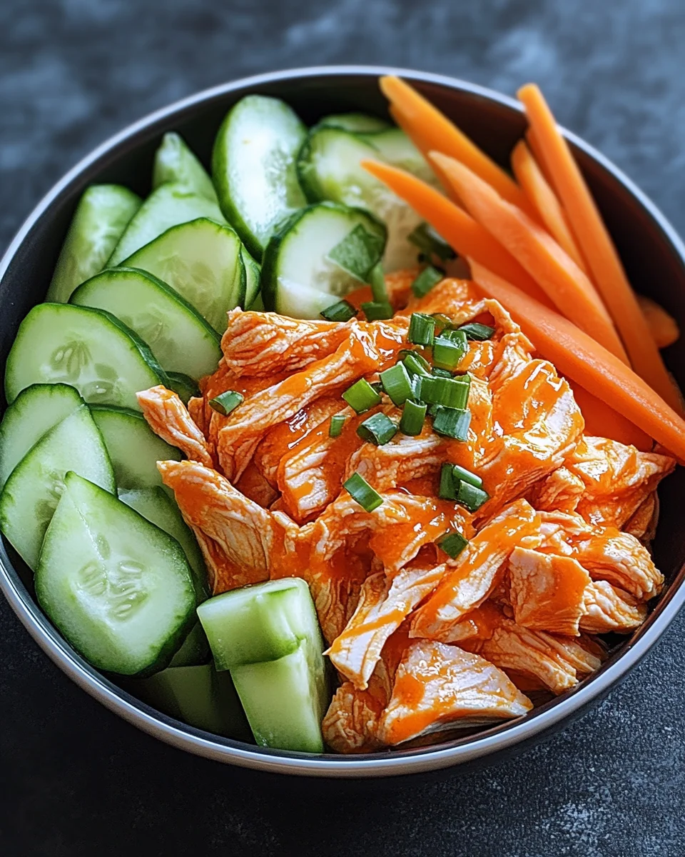 healthy buffalo chicken snack bowl (high protein)