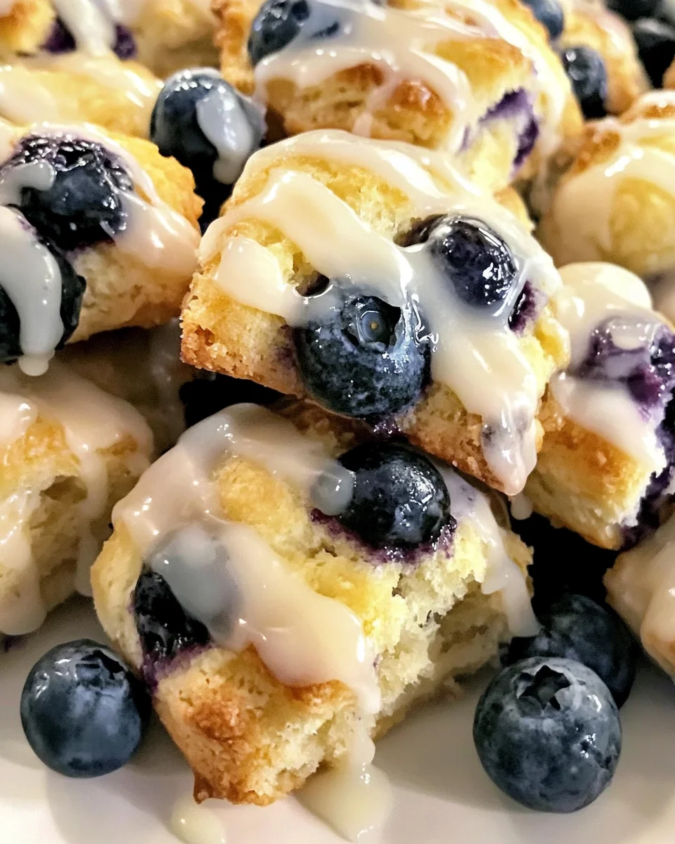 Delicious Blueberry Biscuits with Zesty Lemon Glaze