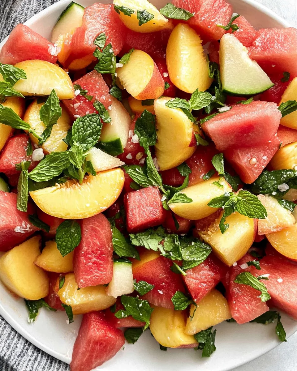 Easy Summer Peach Watermelon Salad