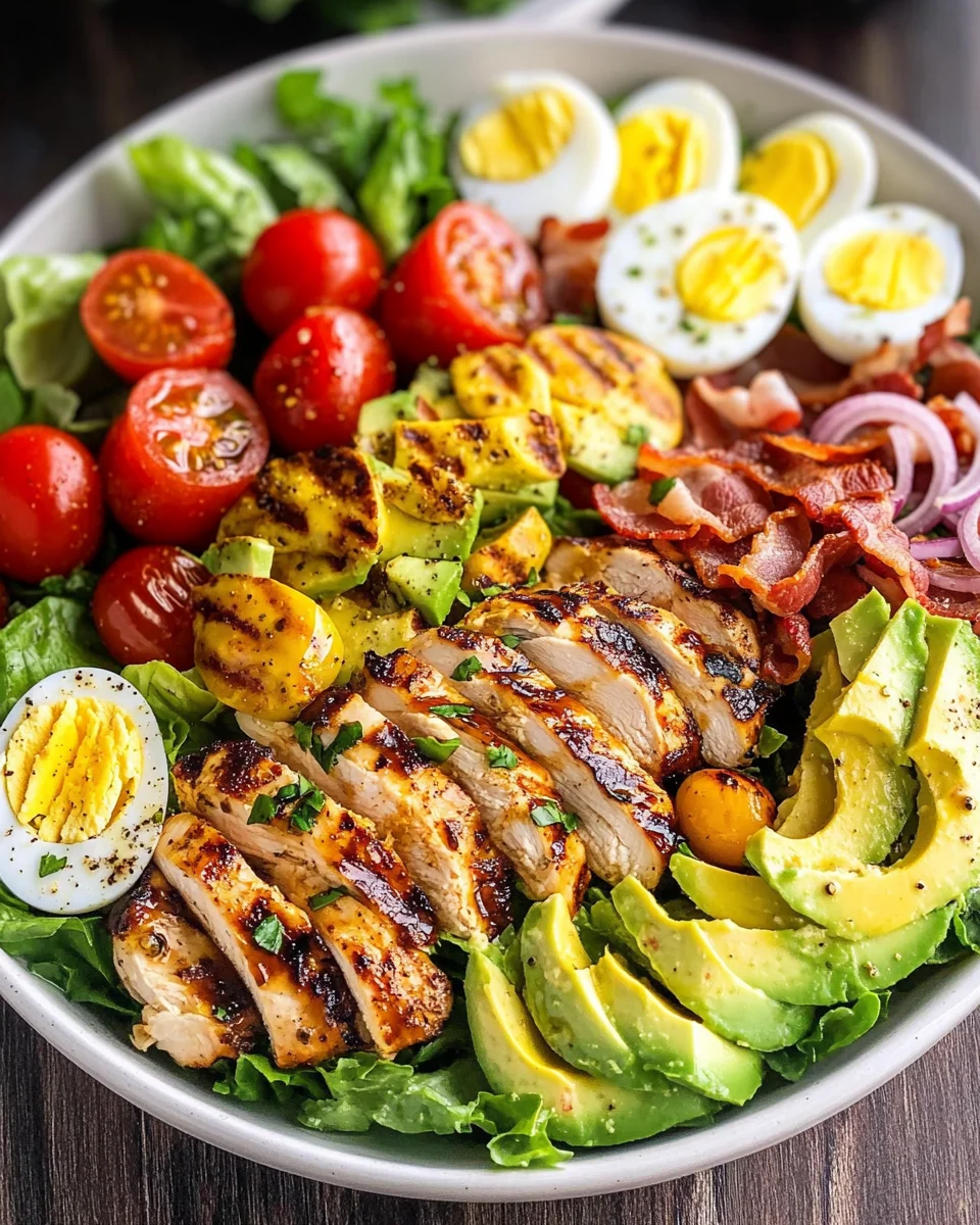 Grilled Chicken Cobb Salad with Honey Dijon {Paleo, Whole30 Option}