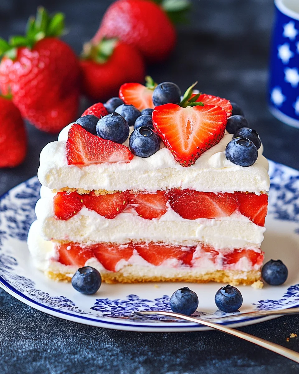 No Bake Patriotic Cloud Cake