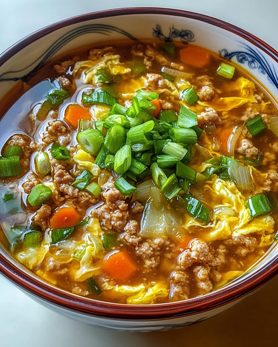 One-Pot Egg Roll Soup with Green Onions and Ginger