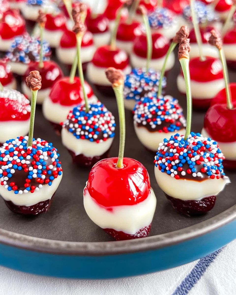 Red, White, and Blue Drunken Cherries