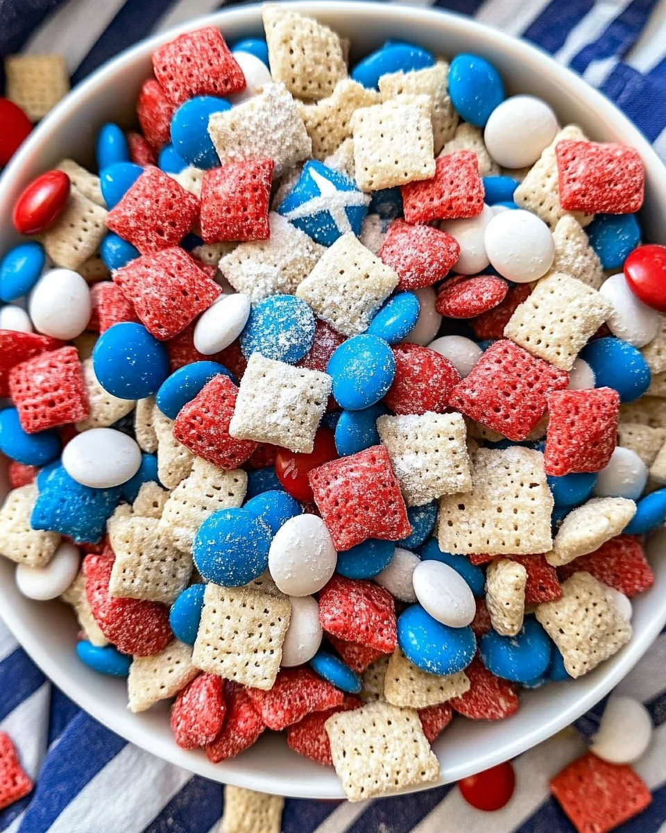 Red, White, and Blue Muddy Buddies