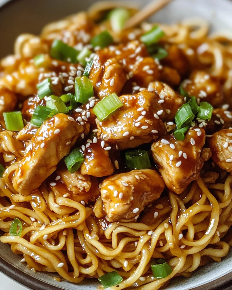Sticky Garlic Chicken Noodles