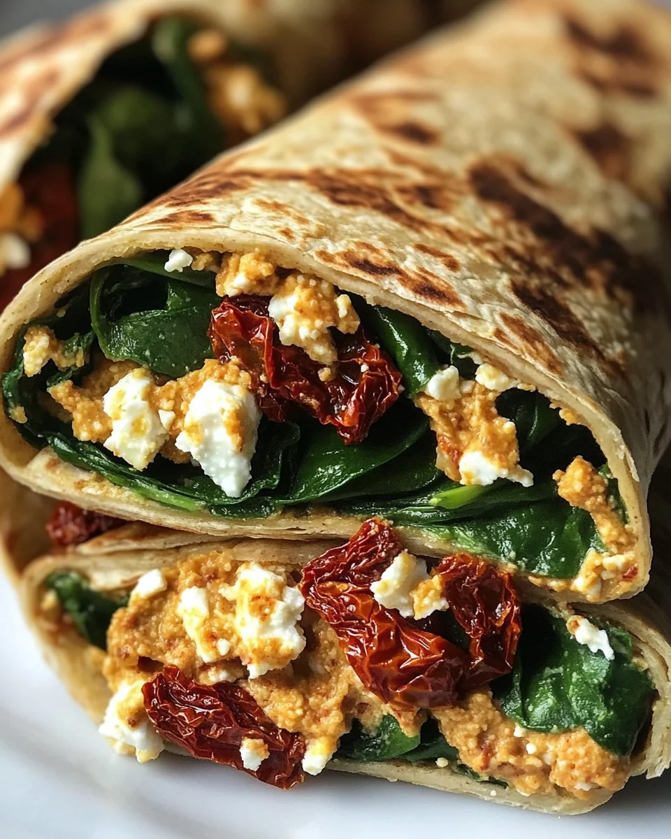 Sun-Dried Tomato, Spinach & Feta Breakfast Wraps