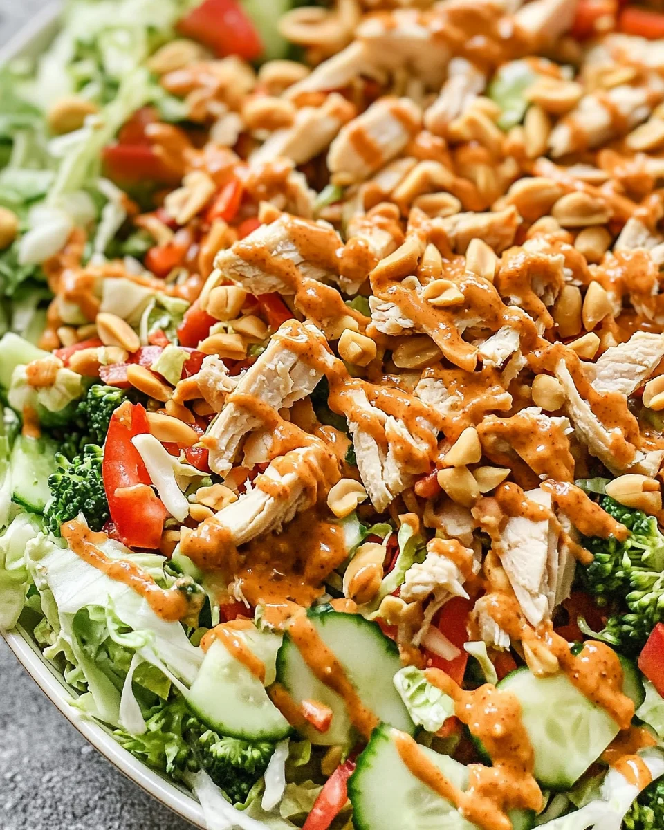 Thai Peanut Chicken Crunch Slaw Salad